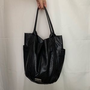 Black Leather Hobo Bag